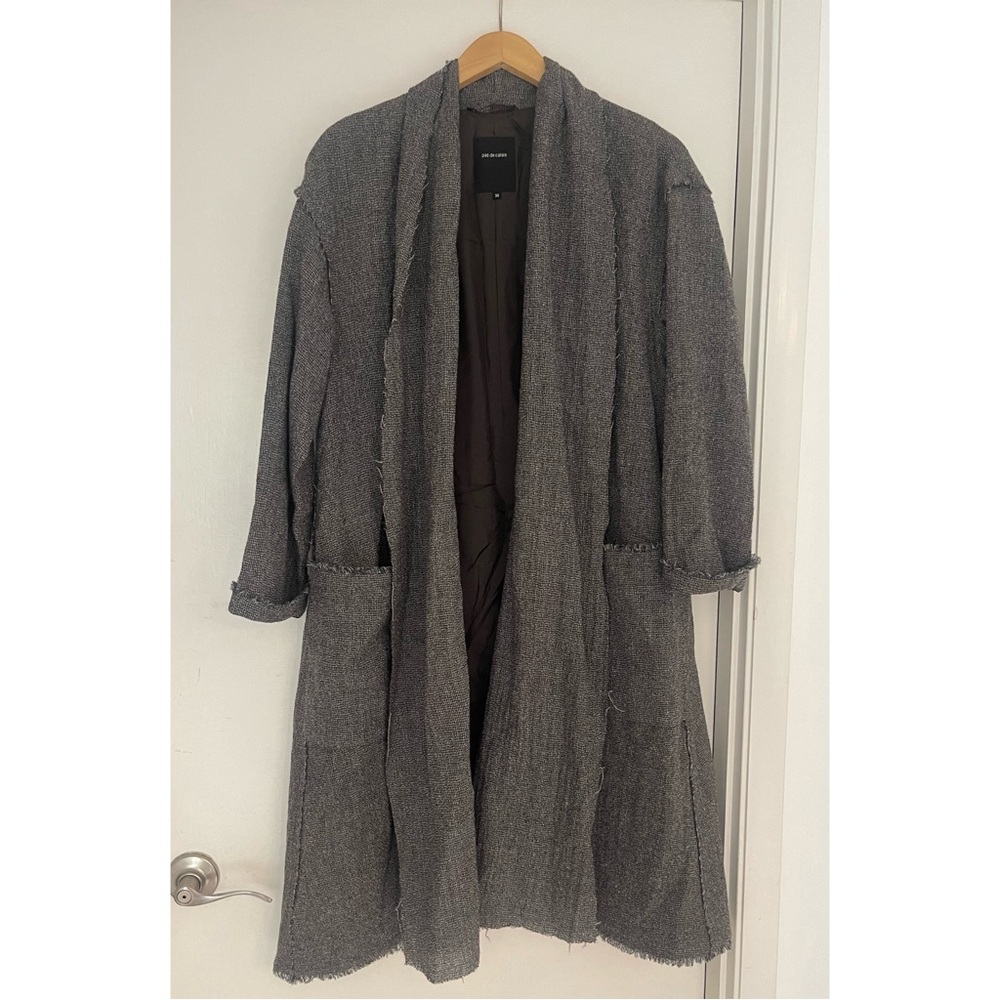 Pas de calais wool woven open cardigan
